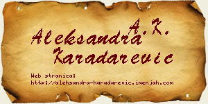 Aleksandra Karadarević vizit kartica